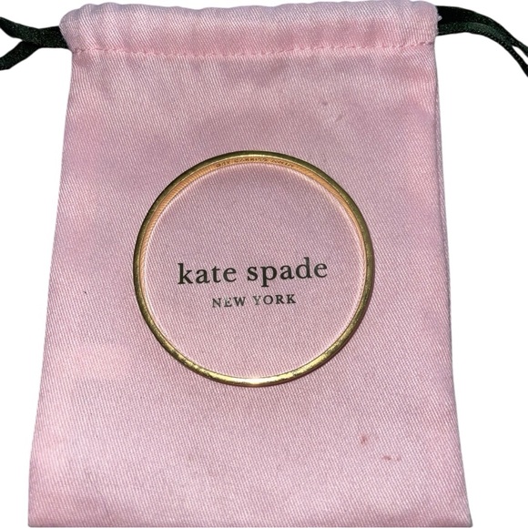 Kate Spade NY Idiom Bracelet - Get Carried Away - White & Gold Bangle - VGUC - Picture 4 of 11